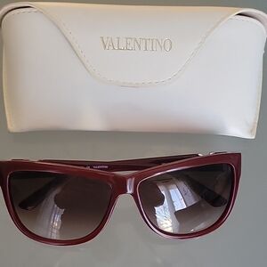 Valentino Burgundy Sunglasses with Case